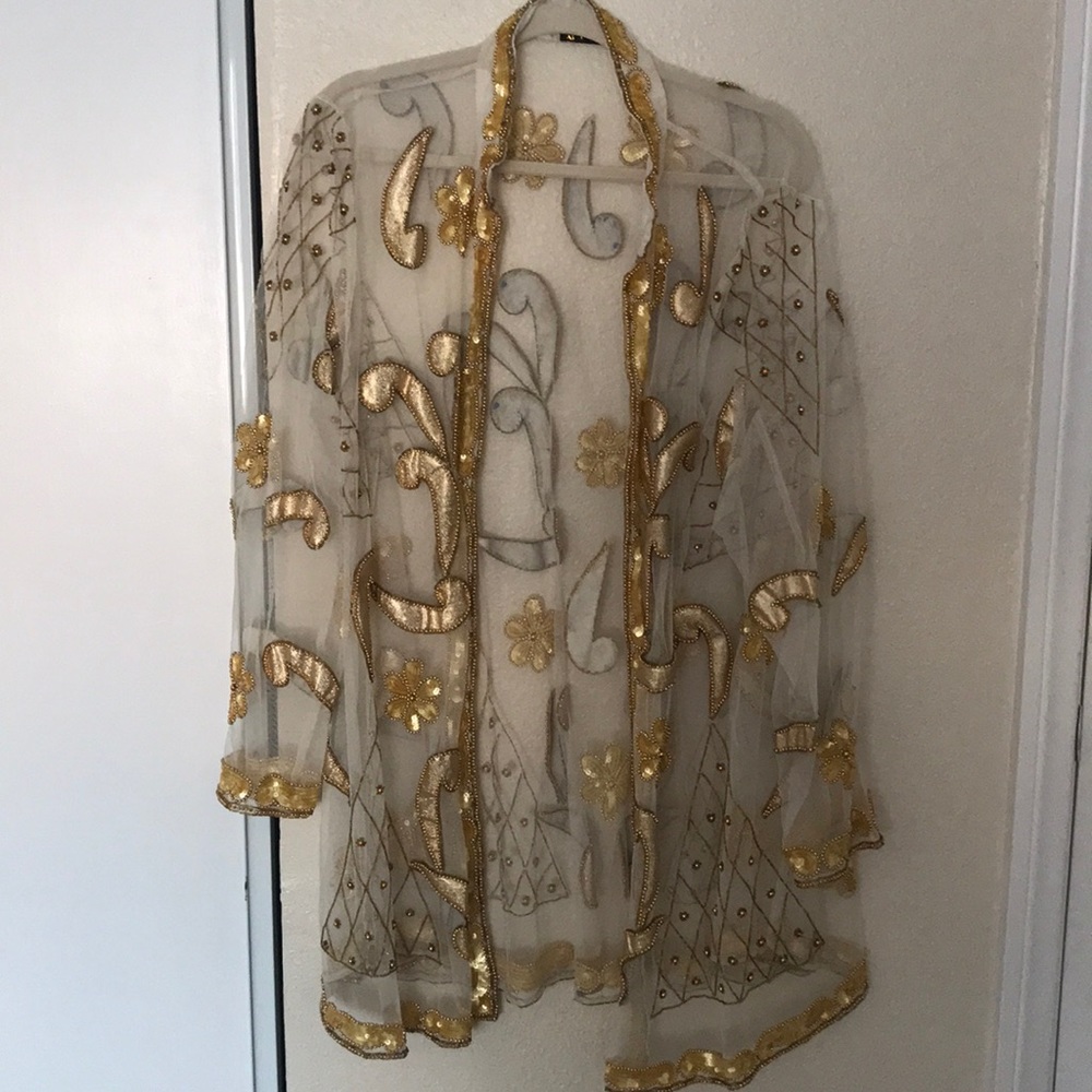 Vintage See-Through Beaded Kimono